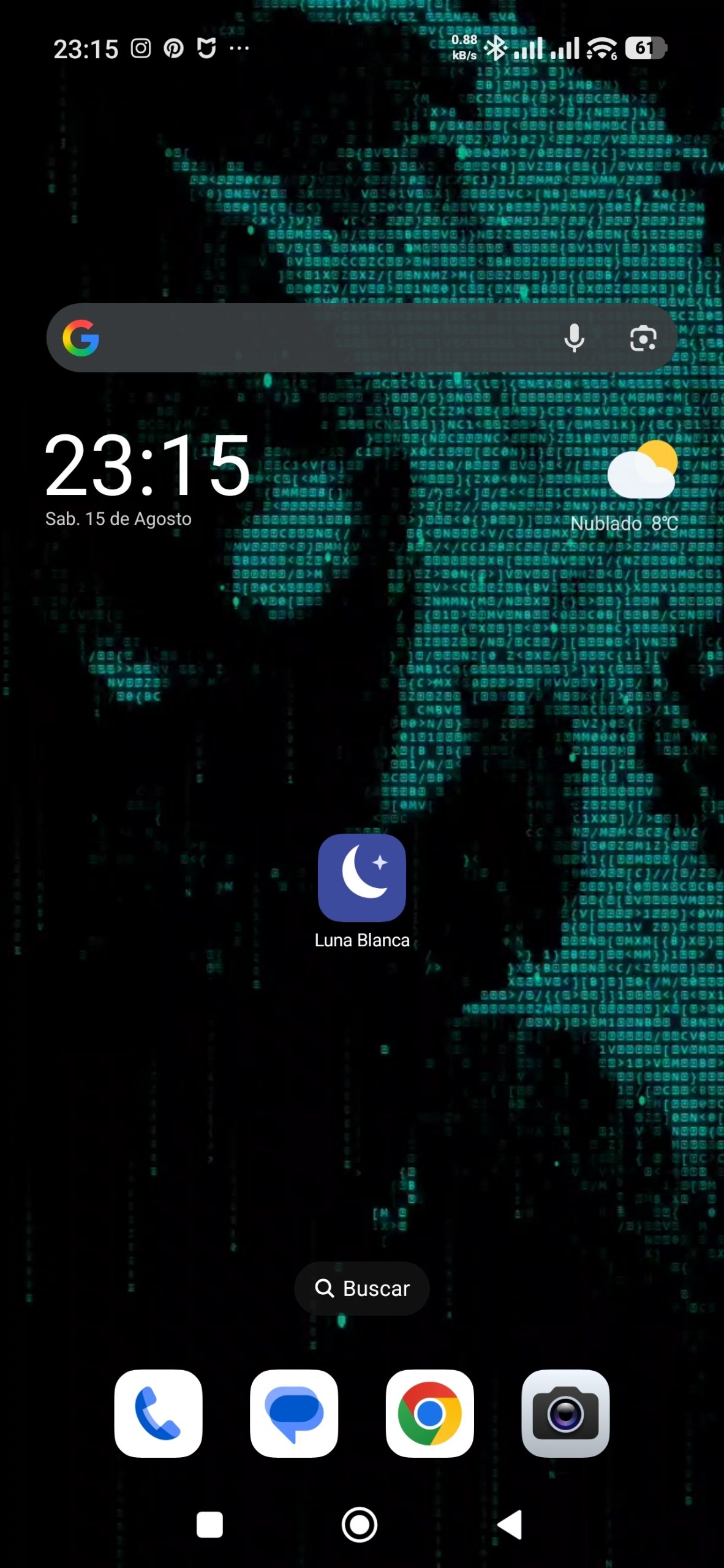 Icono de Luna Blanca instalado en Android